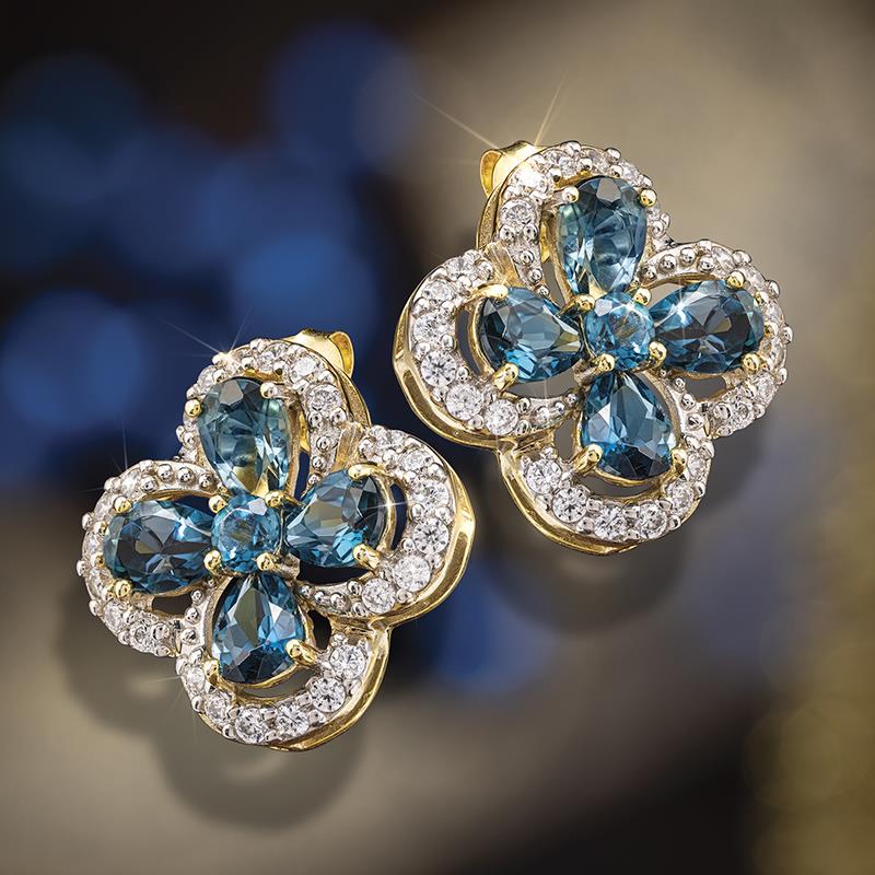 British Blues Topaz Earrings